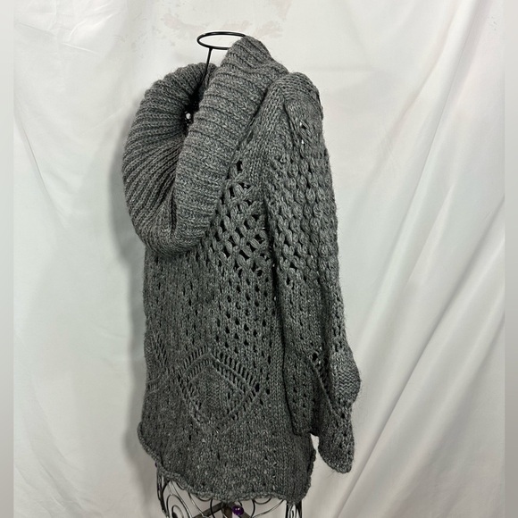 etoile isabel marant grey cowl neck crochet sweater size 2 - Picture 6 of 6